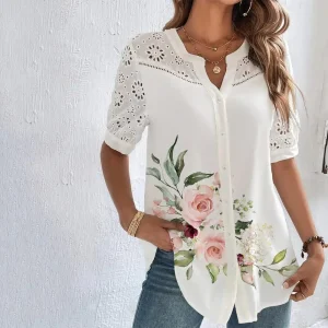 Temperament Casual Lace Women's Shirt