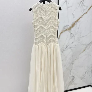 2025 new women's dress sleeveless round-neck see-through cutout