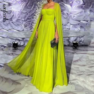 Wefads Maxi Dress Women Elegant Fashion Cape Long Sleeve Square Neck Backless
