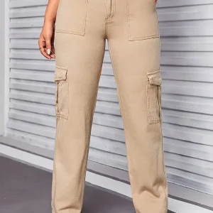 Casual Cargo Jeans Stylish Comfortable Khaki